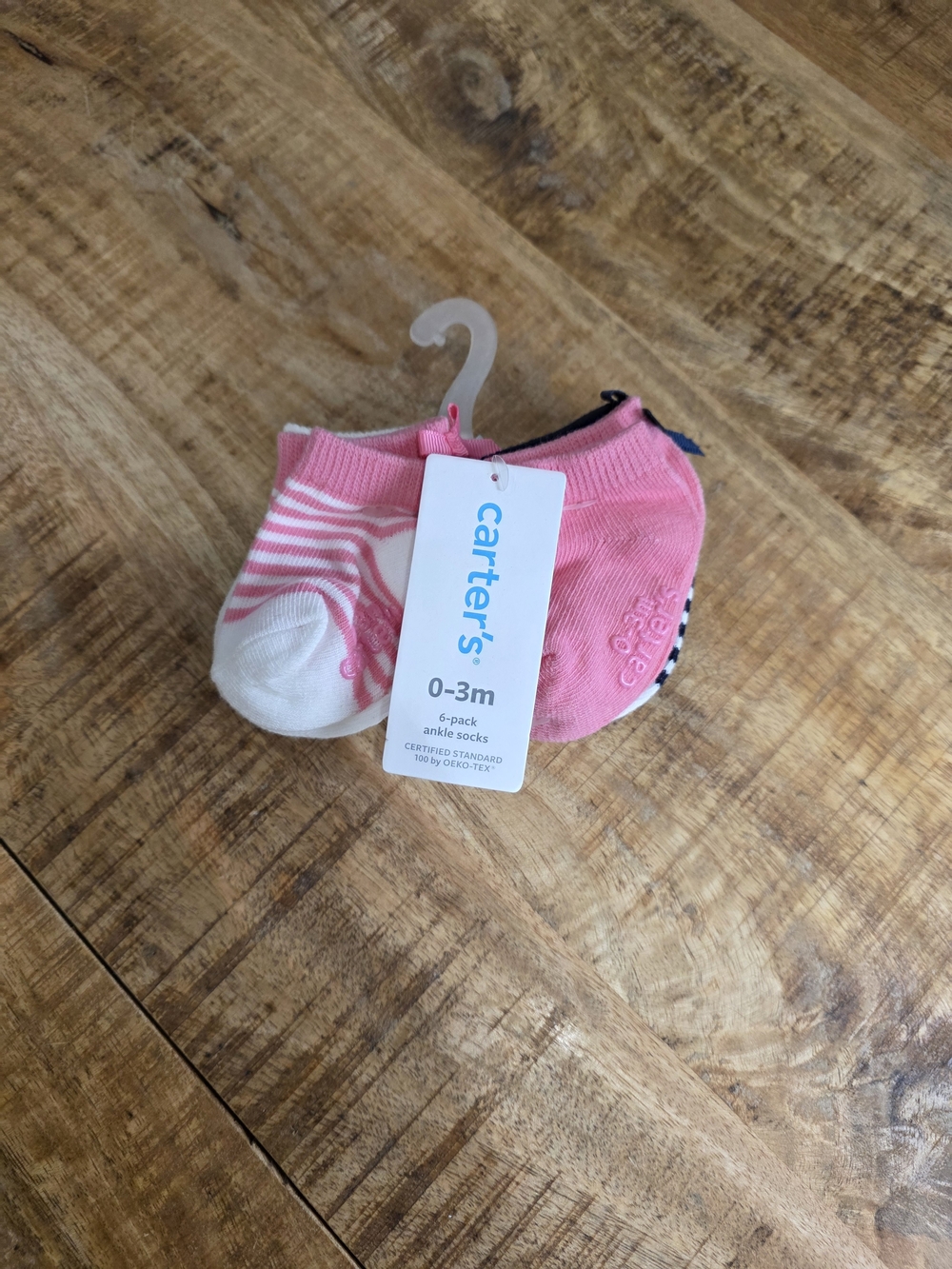 Carter's Baby Pink 6-Pack Socks (0-3M)